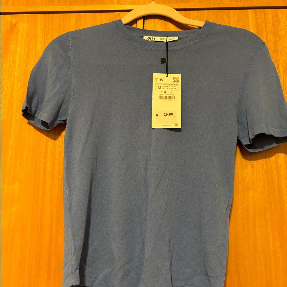 New Zara crewneck short sleeve knit sweater